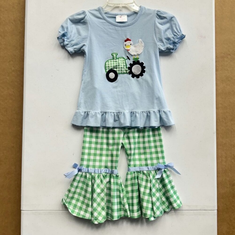Ruffle Girl Embroidered Outfit Girl's 2XL (7)